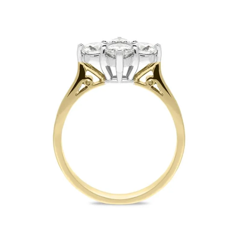 18ct Yellow Gold 1.00ct Diamond Cluster Ring sold by Jura Watches product image thumbnail 2