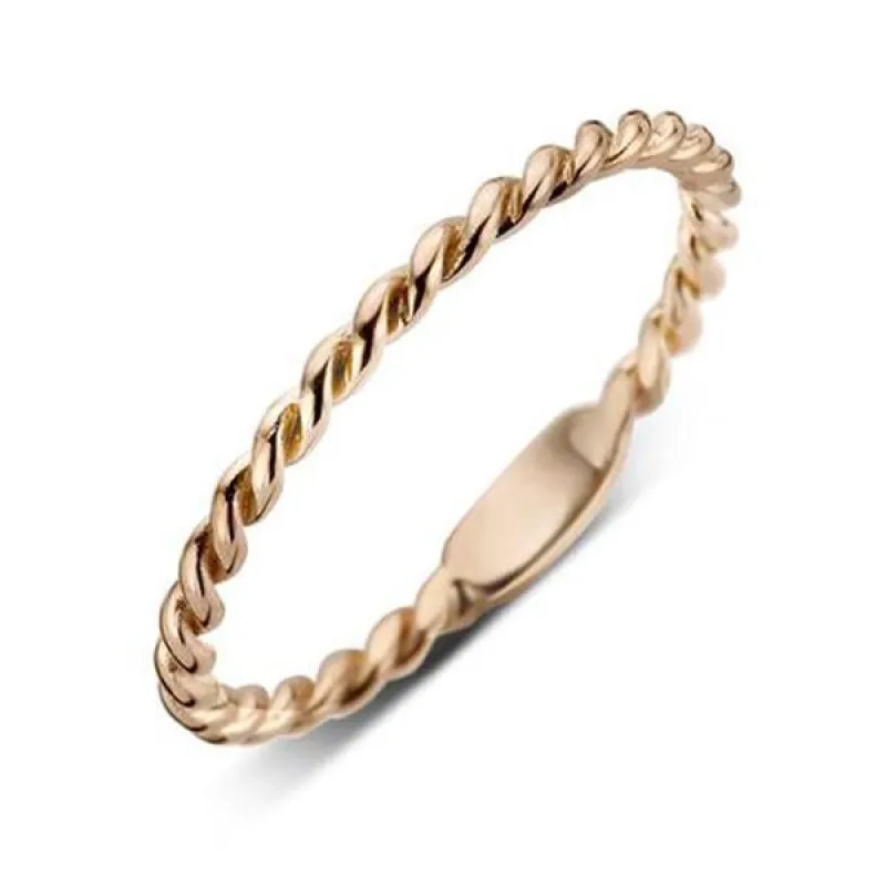 18ct Rose Gold Diamond Twisted Stacking Ring D sold by Jura Watches