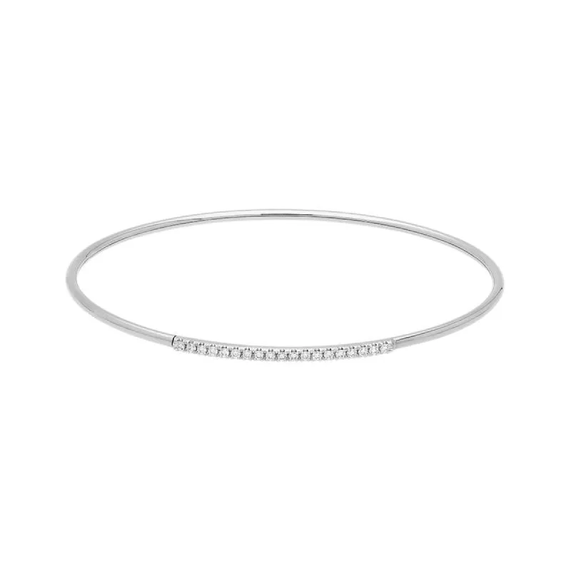 18ct White Gold 0.18ct Diamond Bangle sold by Jura Watches