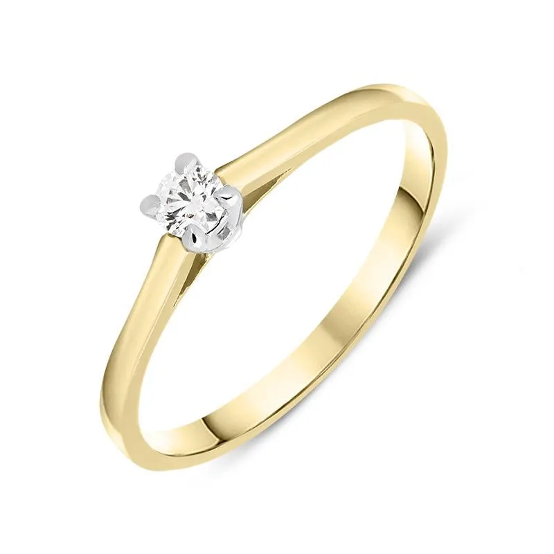 18ct Yellow Gold 0.11ct Brilliant Cut Diamond Solitaire Ring sold by Jura Watches