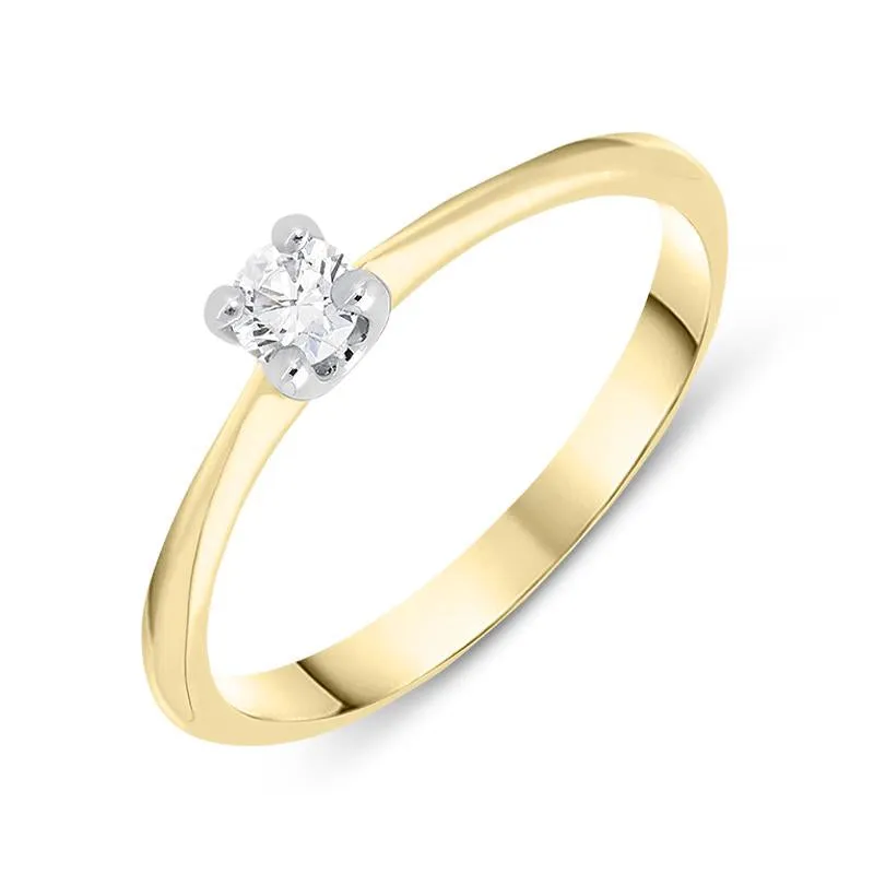 18ct Yellow Gold 0.15ct Brilliant Cut Diamond Solitaire Ring sold by Jura Watches