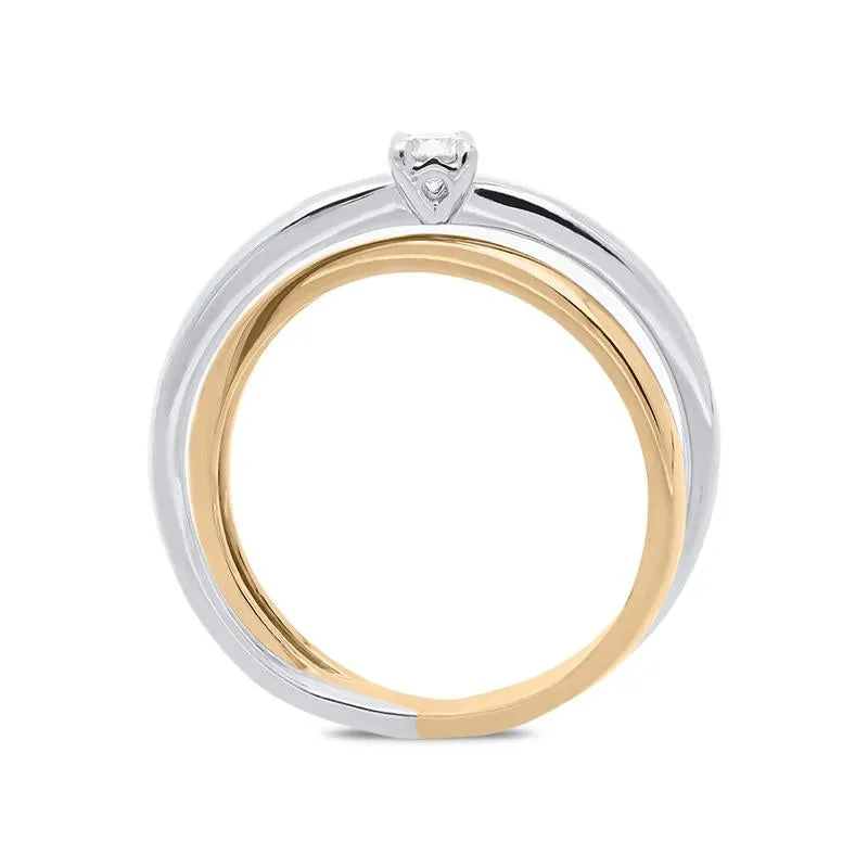 18ct White and Rose Gold 0.13ct Diamond Ring sold by Jura Watches product image thumbnail 2