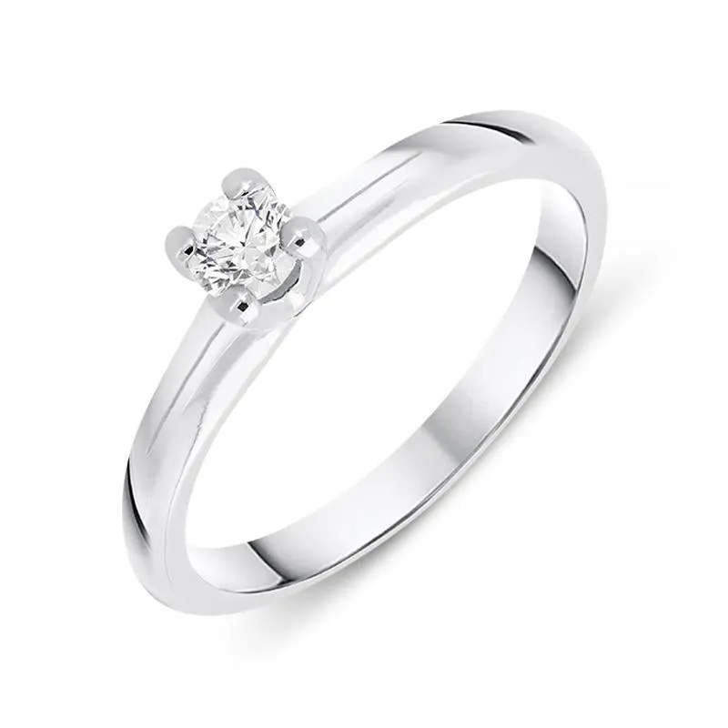 18ct White Gold 0.19ct Brilliant Cut Diamond Solitaire Ring sold by Jura Watches