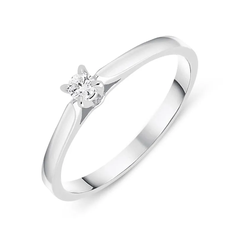 18ct White Gold 0.07ct Brilliant Cut Diamond Solitaire Ring sold by Jura Watches