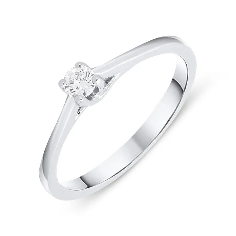 18ct White Gold 0.11ct Brilliant Cut Diamond Solitaire Ring sold by Jura Watches