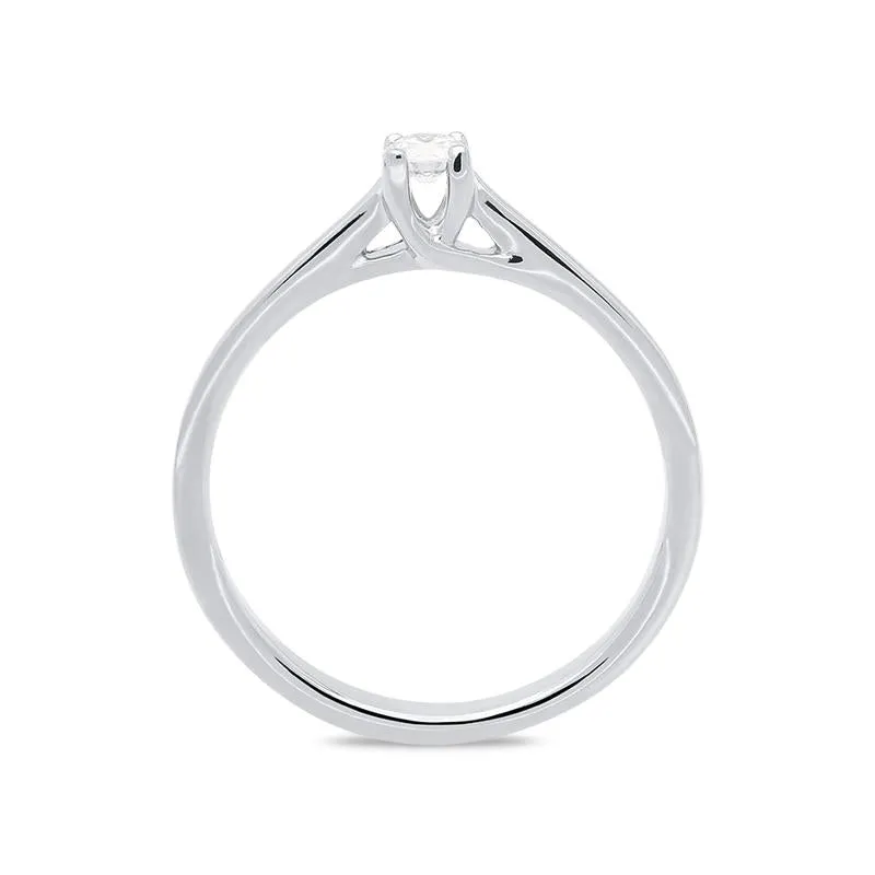 18ct White Gold 0.11ct Brilliant Cut Diamond Solitaire Ring sold by Jura Watches product image thumbnail 2