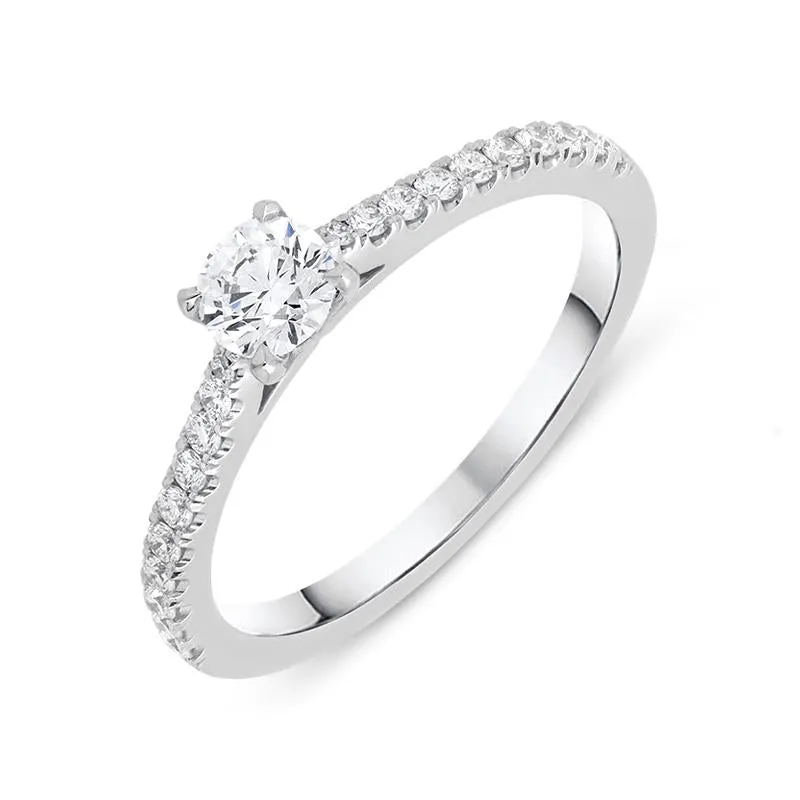 18ct White Gold 0.52ct Diamond Shoulder Ring sold by Jura Watches