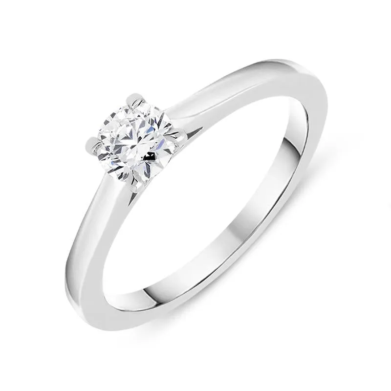 18ct White Gold 0.41ct Brilliant Cut Diamond Solitaire Ring D sold by Jura Watches