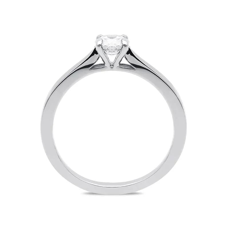18ct White Gold 0.41ct Brilliant Cut Diamond Solitaire Ring D sold by Jura Watches product image thumbnail 2