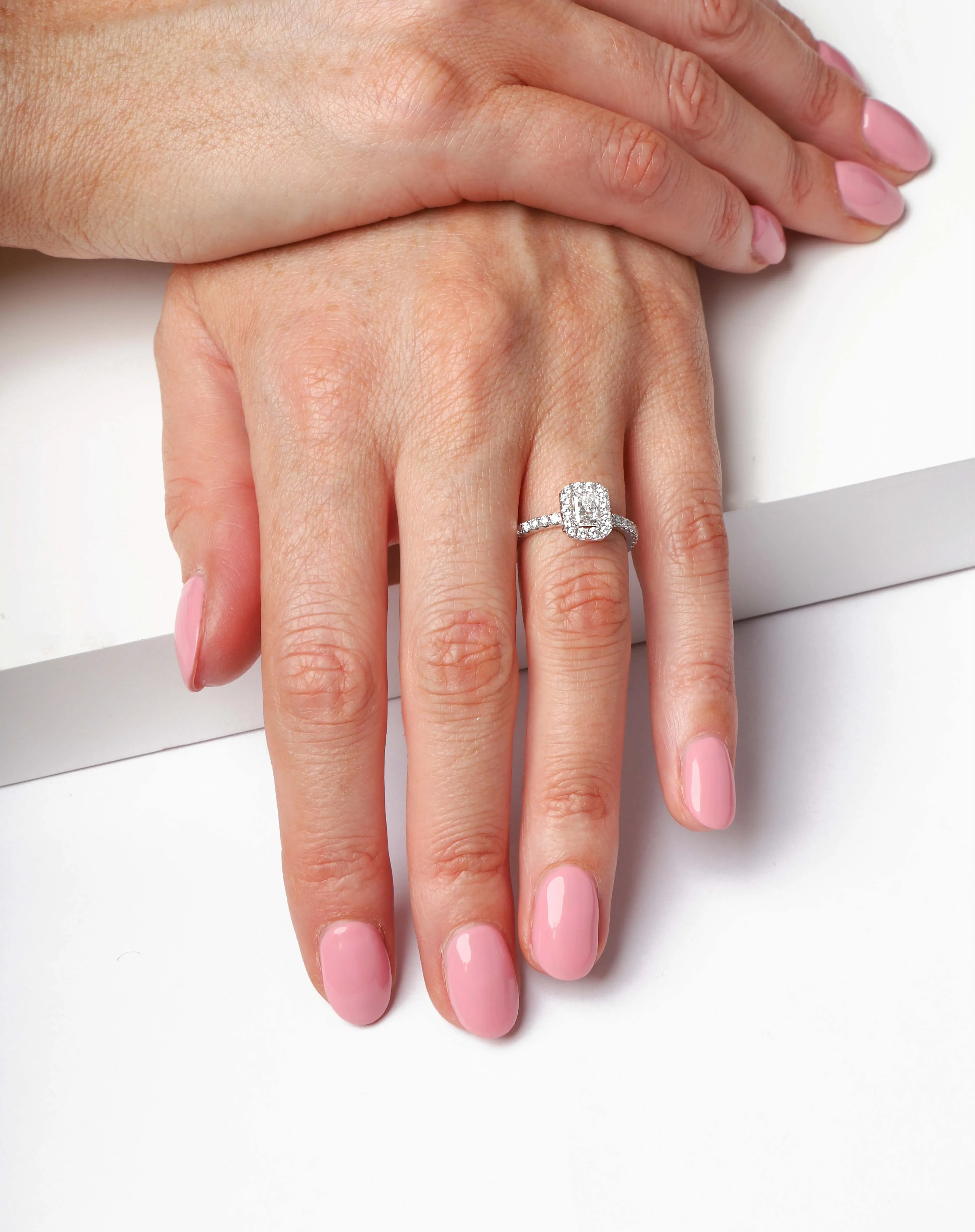 18ct White Gold 1.05ct Diamond Halo Ring sold by Jura Watches product image thumbnail 3