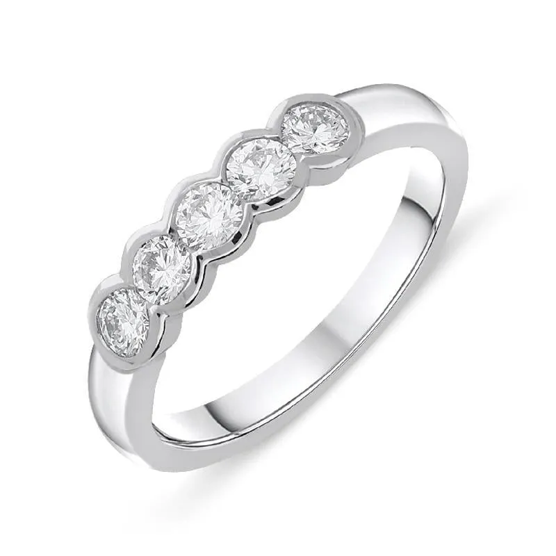 Platinum 0.46ct Diamond Brilliant Cut Bezel Set Wedding Ring sold by Jura Watches