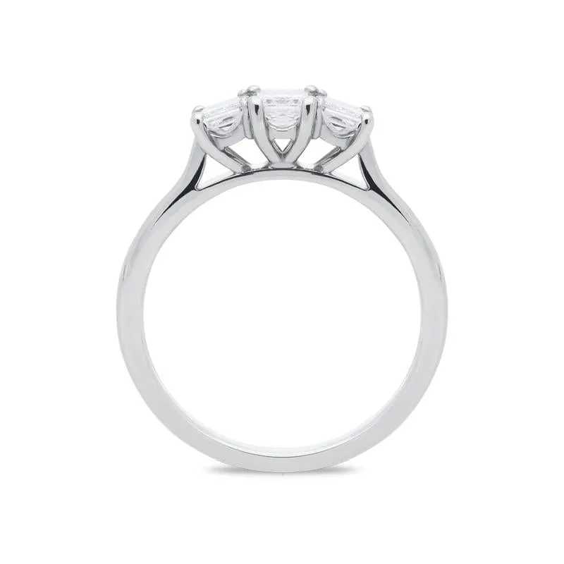 Platinum 0.77ct Diamond Princess Cut Trilogy Ring sold by Jura Watches product image thumbnail 2