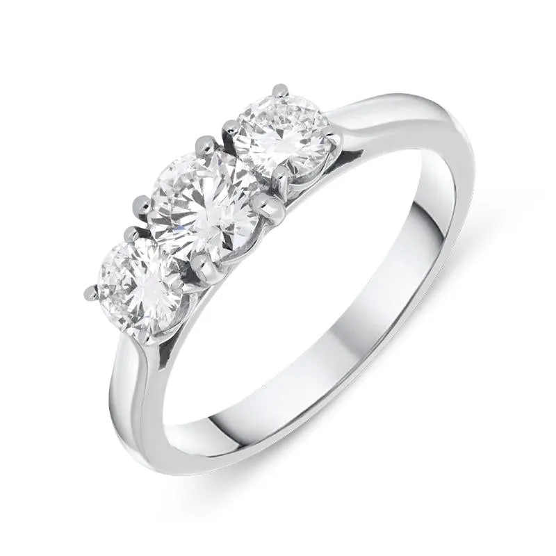 Platinum 1.01ct Diamond Brilliant Cut Trilogy Ring sold by Jura Watches