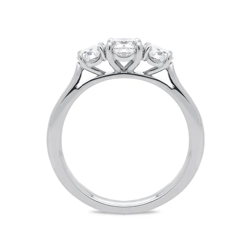 Platinum 1.01ct Diamond Brilliant Cut Trilogy Ring sold by Jura Watches product image thumbnail 2