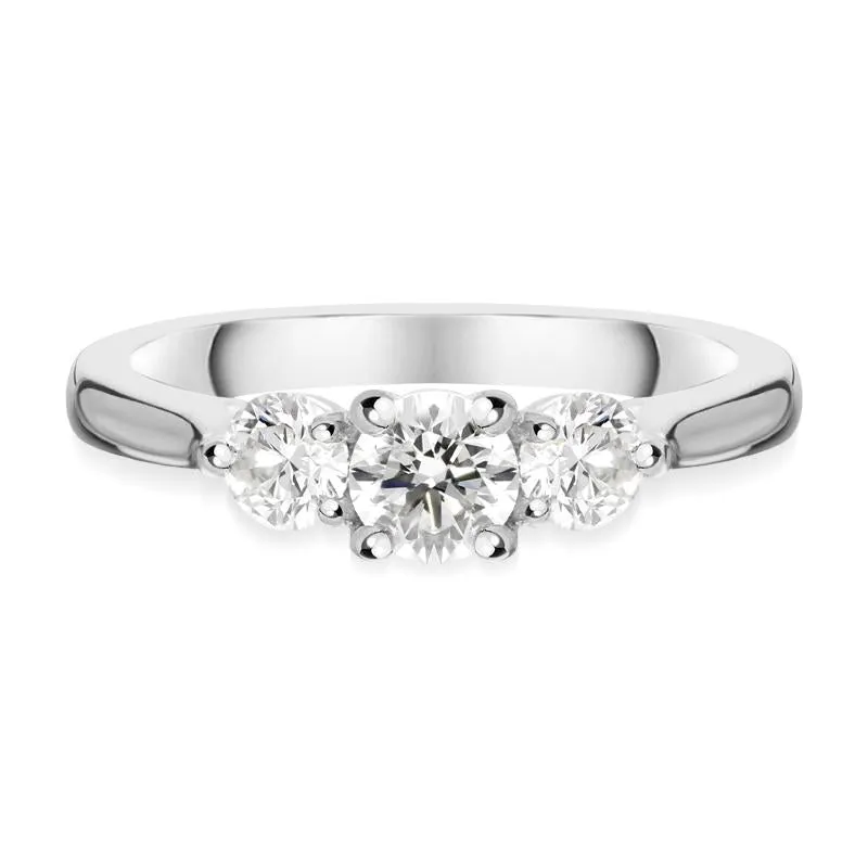 Platinum 0.77ct Diamond Brilliant Cut Trilogy Ring sold by Jura Watches product image thumbnail 3