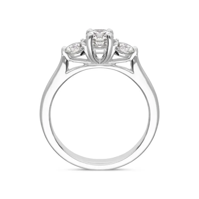 Platinum 0.77ct Diamond Brilliant Cut Trilogy Ring sold by Jura Watches product image thumbnail 2