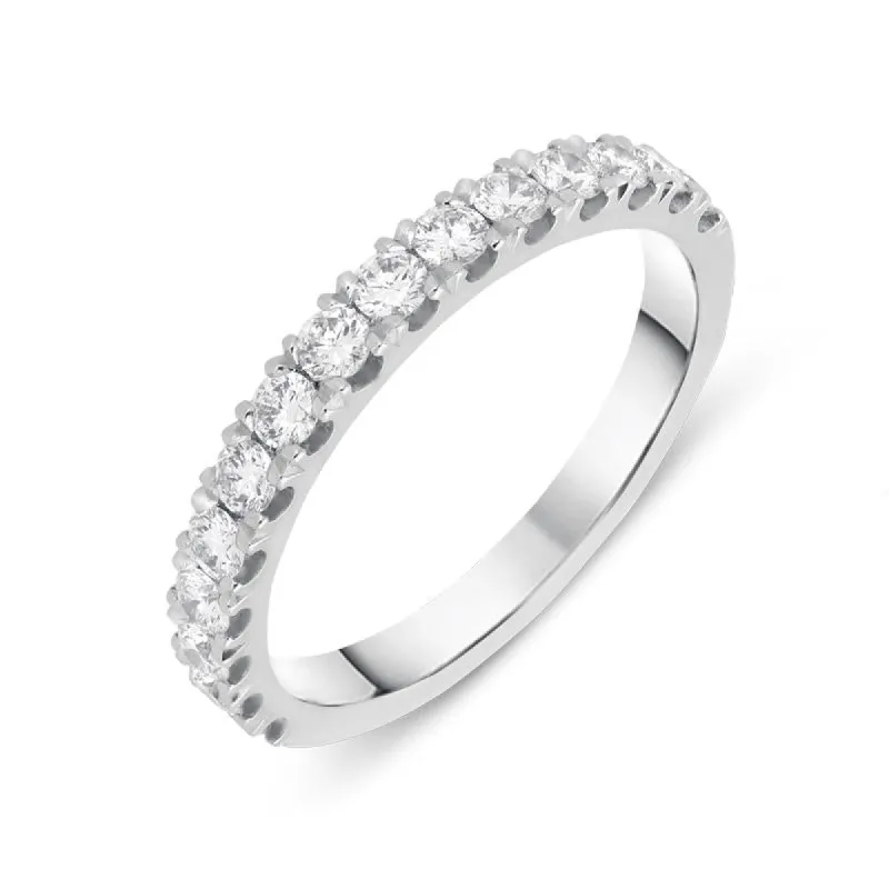 Platinum 0.58ct Diamond Brilliant Cut Wedding Half Eternity Ring sold by Jura Watches