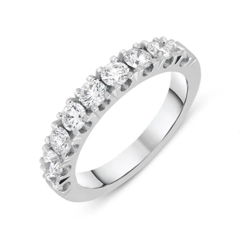 Platinum 1.07ct Diamond Brilliant Cut Wedding Half Eternity Ring sold by Jura Watches