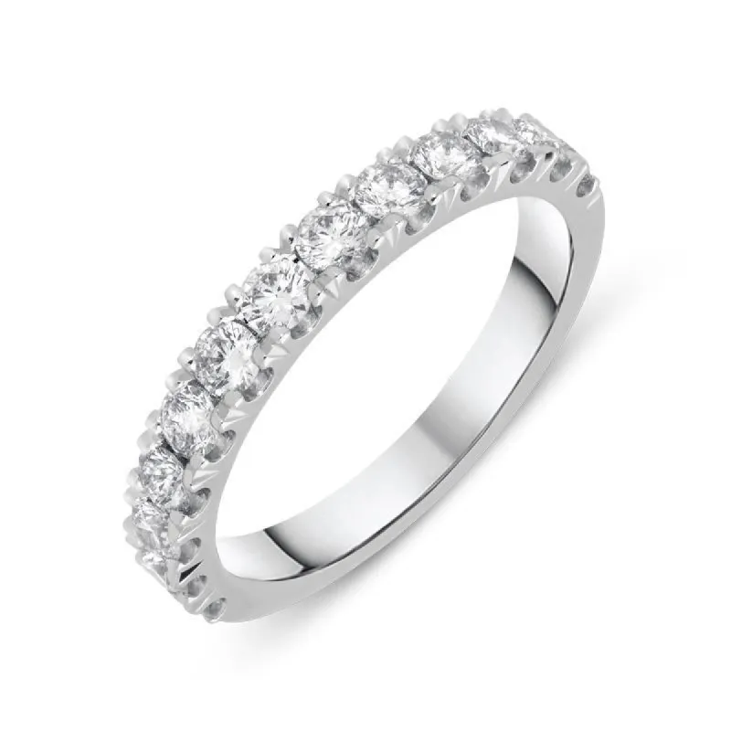 Platinum 0.81ct Diamond Brilliant Cut Wedding Half Eternity Ring sold by Jura Watches