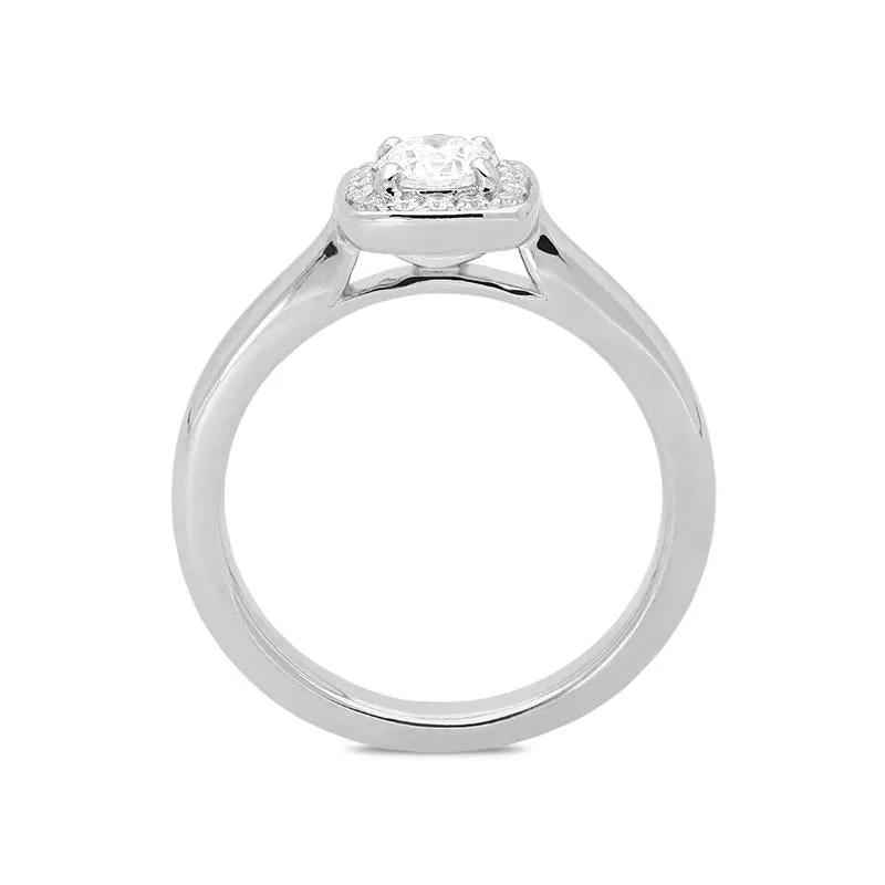 Platinum 0.38ct Diamond Brilliant Cut Cushion Halo Ring sold by Jura Watches product image thumbnail 2