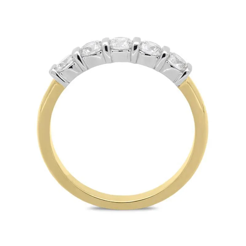 18ct Yellow Gold 0.72ct Diamond Bar Set Wedding Half Eternity Ring sold by Jura Watches product image thumbnail 2