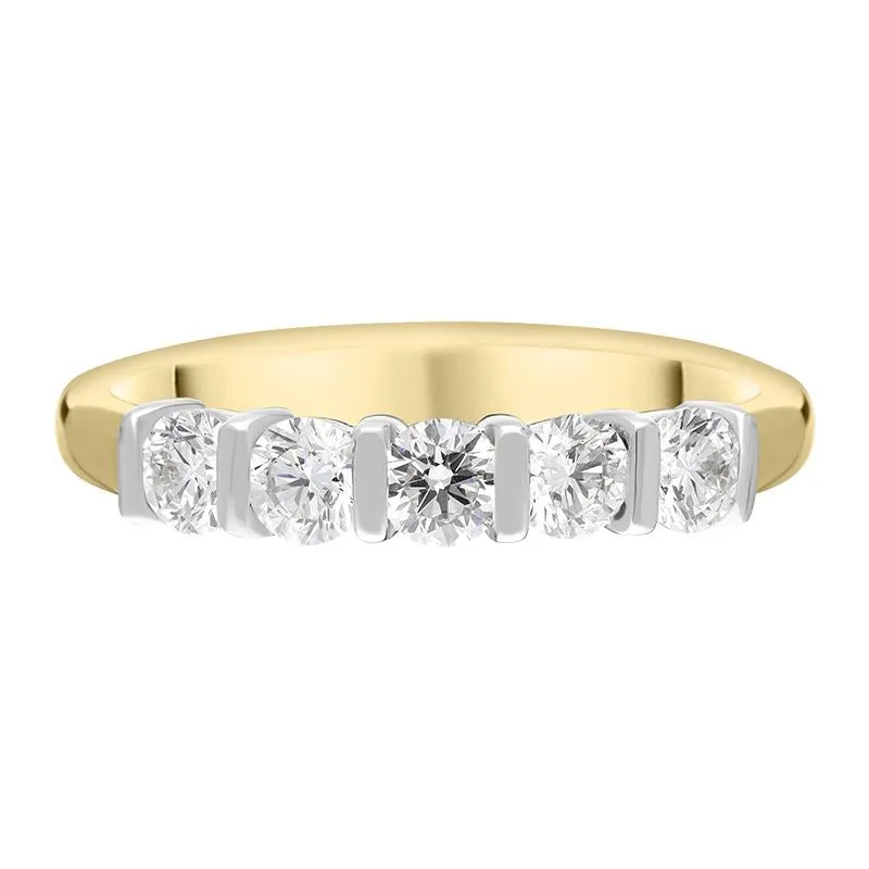 18ct Yellow Gold 0.72ct Diamond Bar Set Wedding Half Eternity Ring sold by Jura Watches product image thumbnail 3