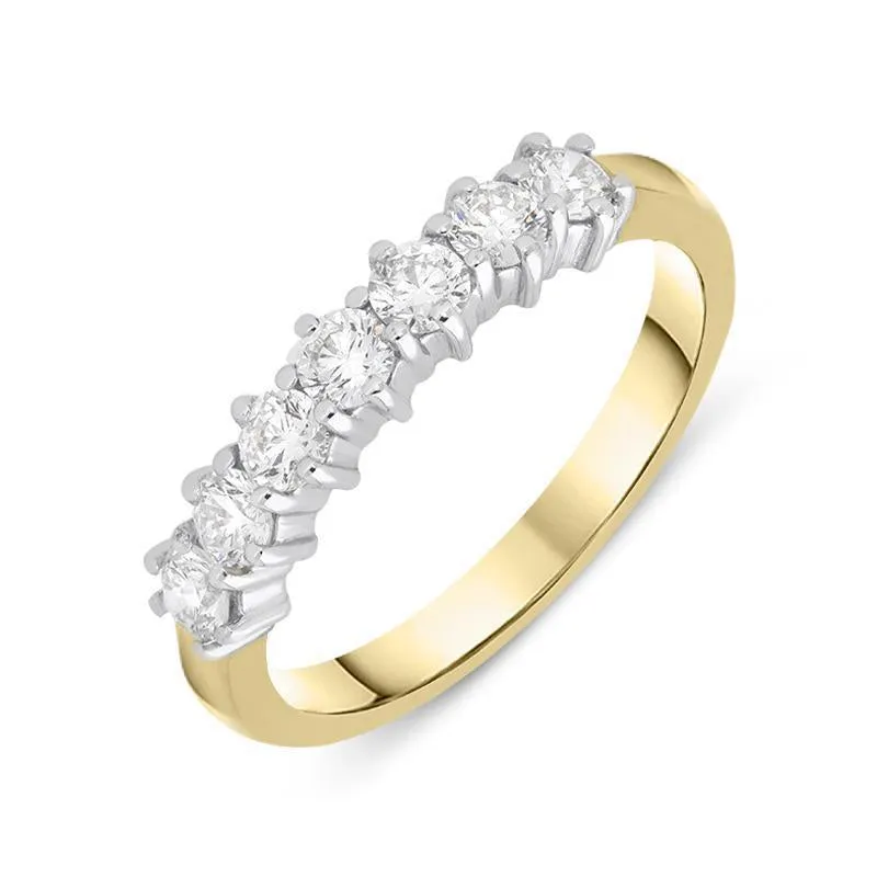 18ct Yellow Gold 0.60ct Diamond Brilliant Cut Wedding Half Eternity Ring sold by Jura Watches