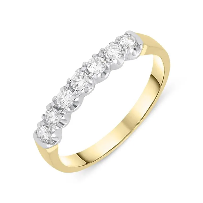 18ct Yellow Gold 0.31ct Diamond Brilliant Cut Wedding Half Eternity Ring sold by Jura Watches
