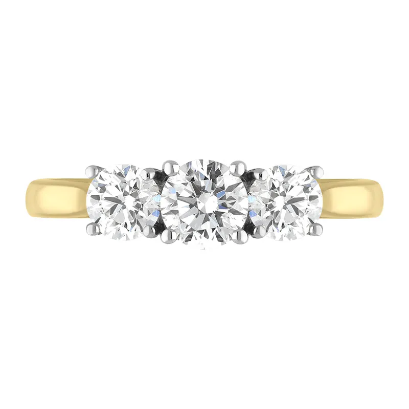 18ct Yellow Gold 1.53ct Diamond Brilliant Cut Trilogy Ring sold by Jura Watches product image thumbnail 2