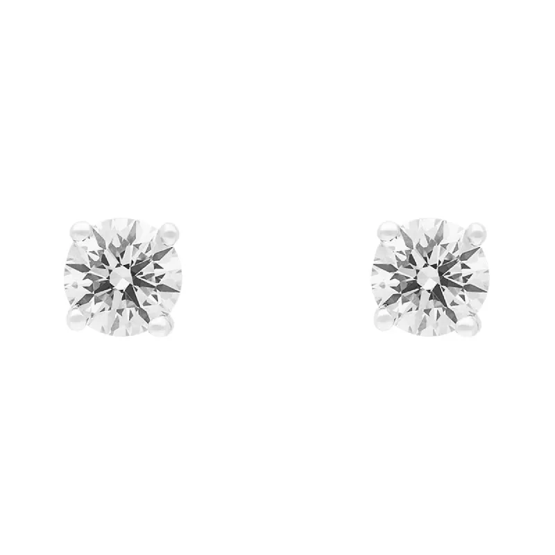 18ct White Gold 0.80ct Diamond Solitaire Brilliant Cut Stud Earrings sold by Jura Watches