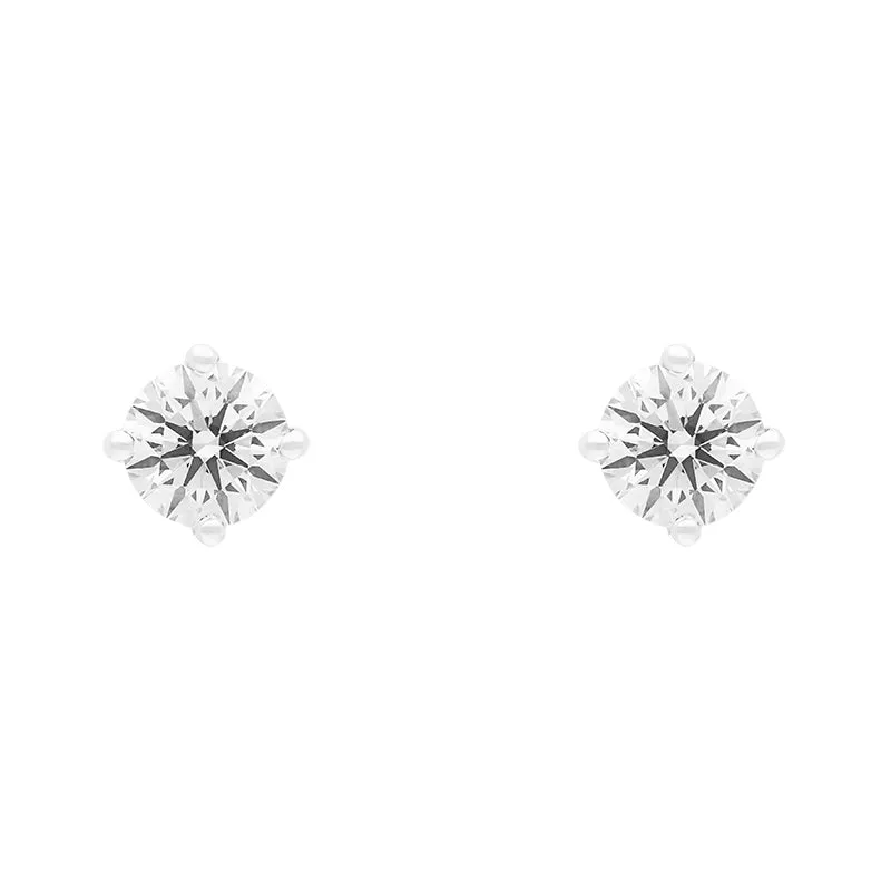 18ct White Gold 1.00ct Diamond Solitaire Brilliant Cut Stud Earrings sold by Jura Watches