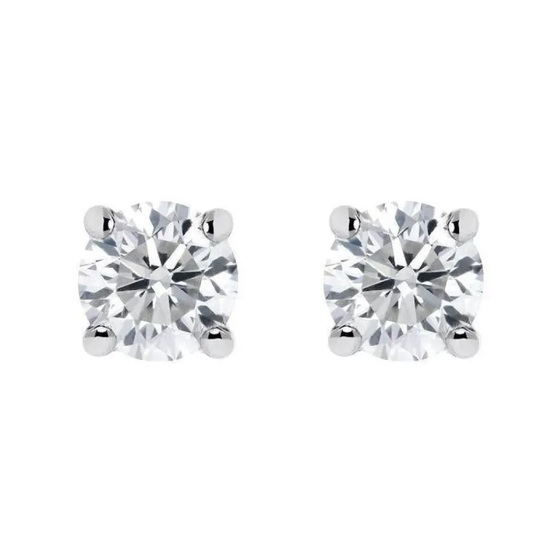 18ct White Gold 0.40ct Diamond Solitaire Brilliant Cut Stud Earrings sold by Jura Watches