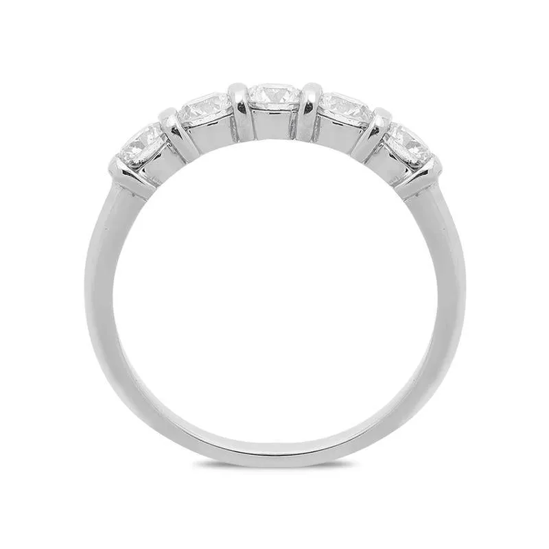 Platinum 1.05ct Diamond Five Stone Wedding Half Eternity Ring sold by Jura Watches product image thumbnail 2
