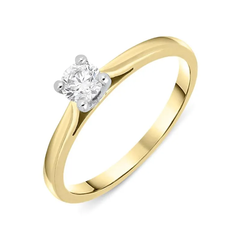 18ct Yellow Gold 0.25ct Diamond Brilliant Cut Solitaire Ring sold by Jura Watches