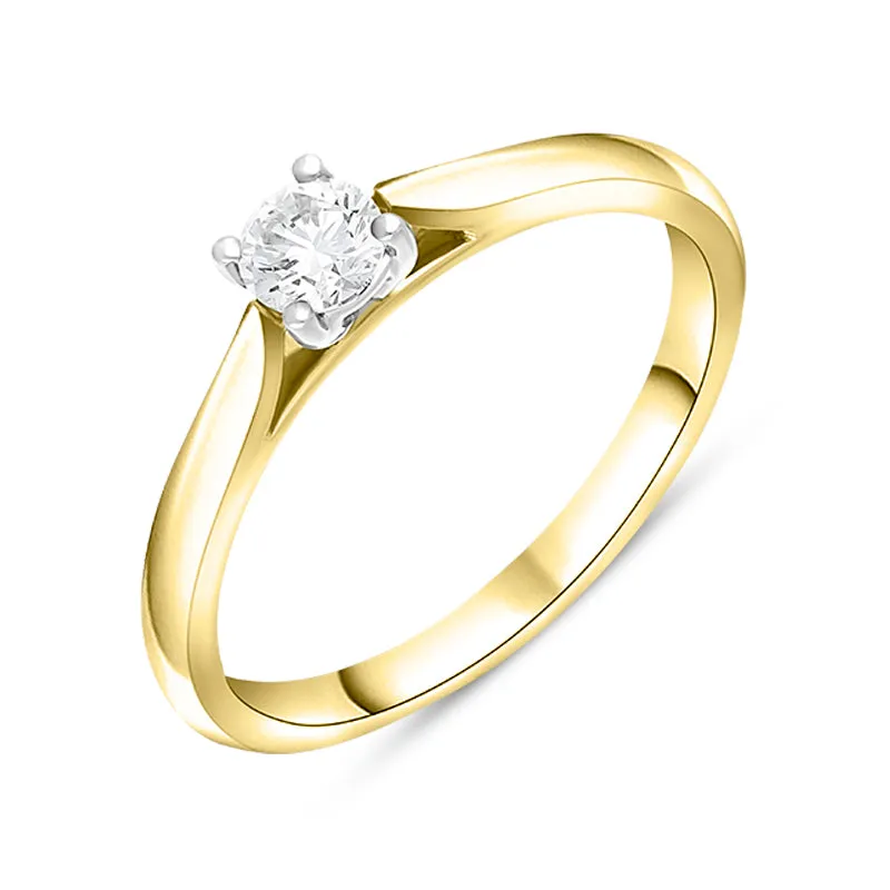18ct Yellow Gold 0.25ct Diamond Brilliant Cut Solitaire Ring sold by Jura Watches