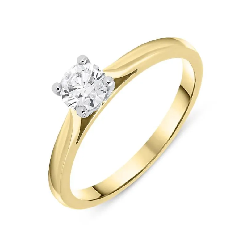 18ct Yellow Gold 0.40ct Diamond Brilliant Cut Solitaire Ring sold by Jura Watches