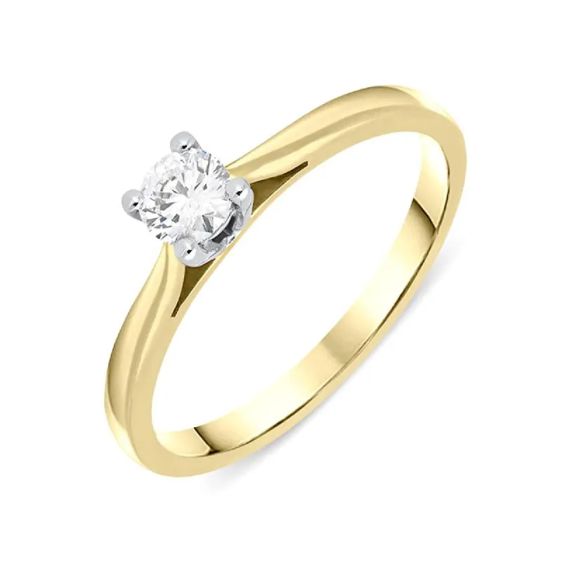 18ct Yellow Gold 0.25ct Diamond Brilliant Cut Solitaire Ring sold by Jura Watches