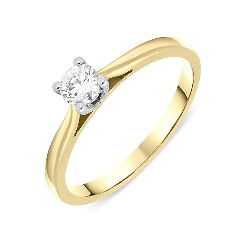 18ct Yellow Gold 0.25ct Diamond Brilliant Cut Solitaire Ring sold by Jura Watches