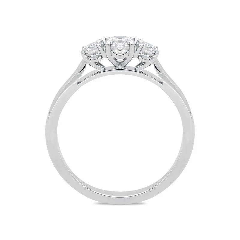 18ct White Gold 0.53ct Diamond Brilliant Cut Trilogy Ring sold by Jura Watches product image thumbnail 2