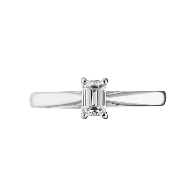 Platinum 0.40ct Diamond Emerald Cut Solitaire Ring sold by Jura Watches product image thumbnail 2