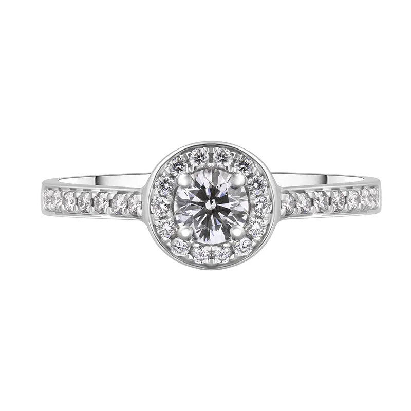 Platinum 0.53ct Diamond Brilliant Cut Halo Ring sold by Jura Watches product image thumbnail 2