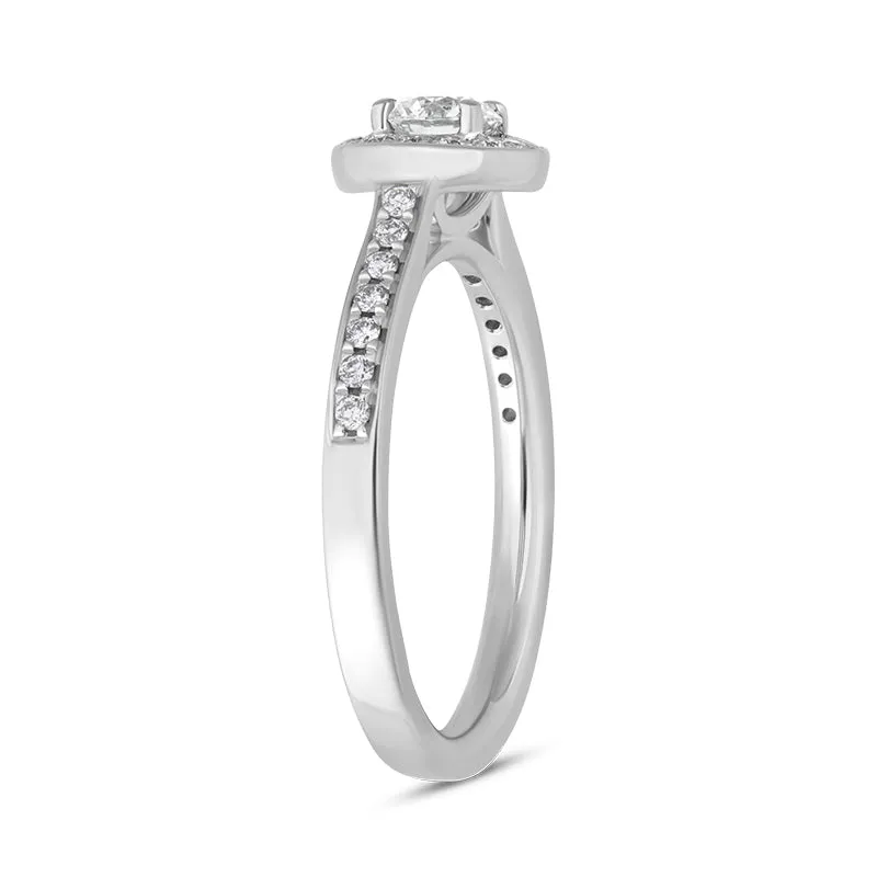 Platinum 0.53ct Diamond Brilliant Cut Halo Ring sold by Jura Watches product image thumbnail 4