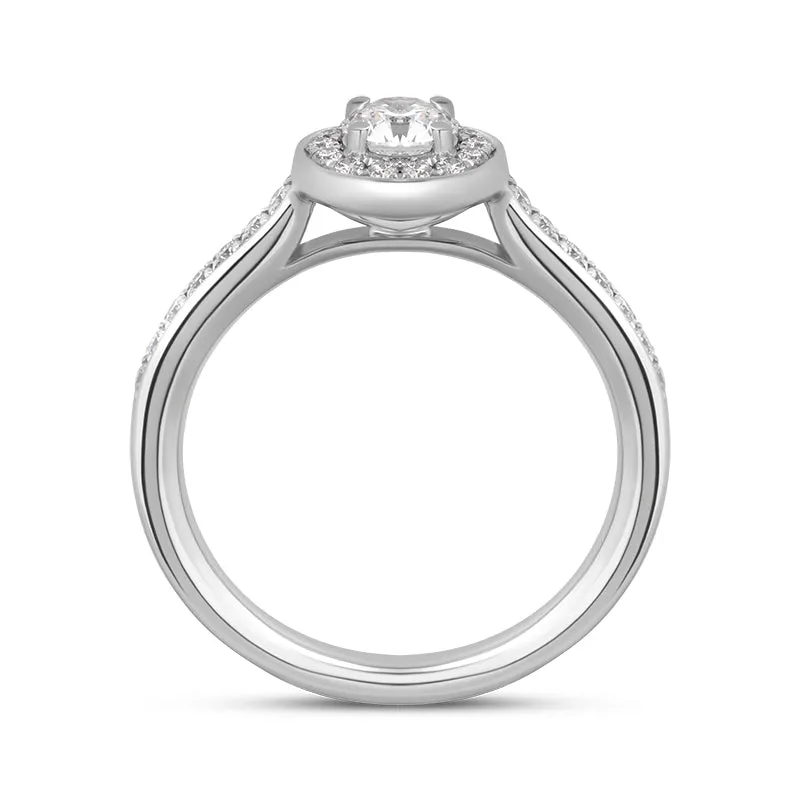 Platinum 0.53ct Diamond Brilliant Cut Halo Ring sold by Jura Watches product image thumbnail 3