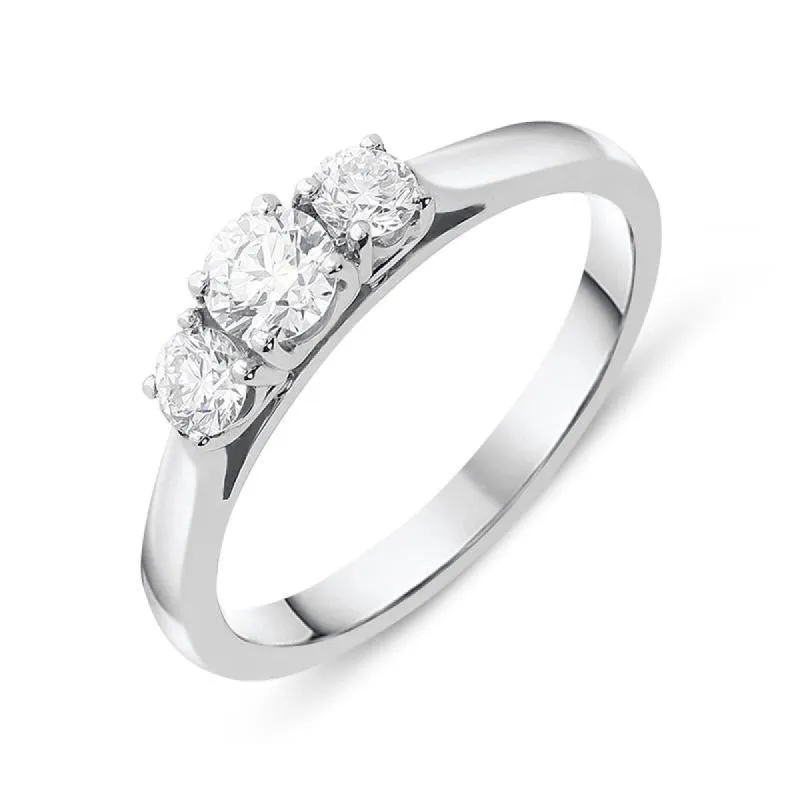 Platinum 0.52ct Diamond Brilliant Cut Trilogy Ring sold by Jura Watches