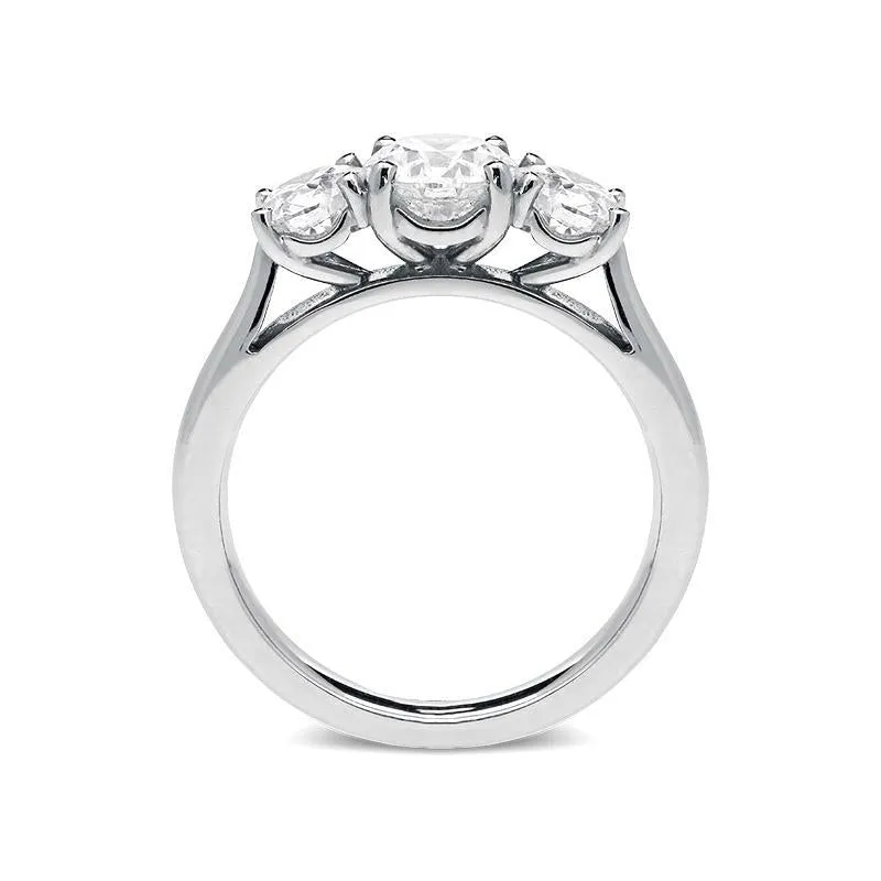 Platinum 1.57ct Diamond Brilliant Cut Trilogy Ring sold by Jura Watches product image thumbnail 2