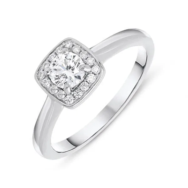 Platinum 0.38ct Diamond Round Brilliant Cut Halo Ring sold by Jura Watches