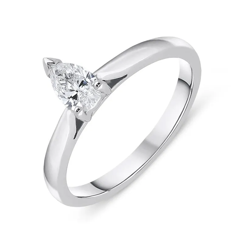 Platinum 0.40ct Diamond Pear Cut Solitaire Ring sold by Jura Watches