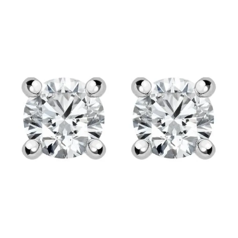 18ct White Gold 0.61ct Diamond Solitaire Stud Earrings sold by Jura Watches