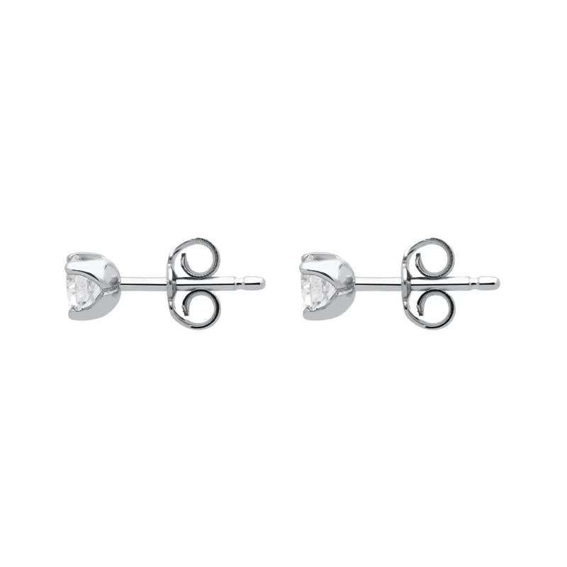18ct White Gold 0.61ct Diamond Solitaire Stud Earrings sold by Jura Watches product image thumbnail 2