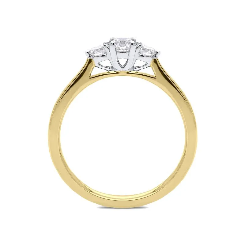 18ct Yellow Gold 0.35ct Diamond Brilliant Cut Trilogy Ring sold by Jura Watches product image thumbnail 2